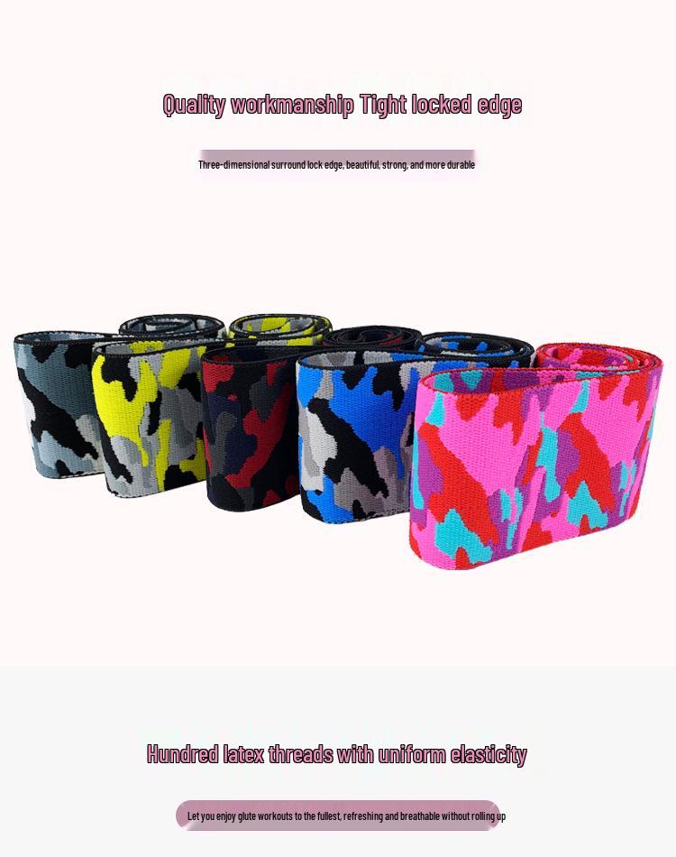Camouflage Print Non-Slip Glute Toning Hip Band for Squat, Dance, Pilates, and Resistance Training