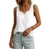 Women's Casual Sleeveless V Neck Loose Fit Solid Color Tank Top Lightweight Summer Blouse for Daily Wear and Outdoor Activities