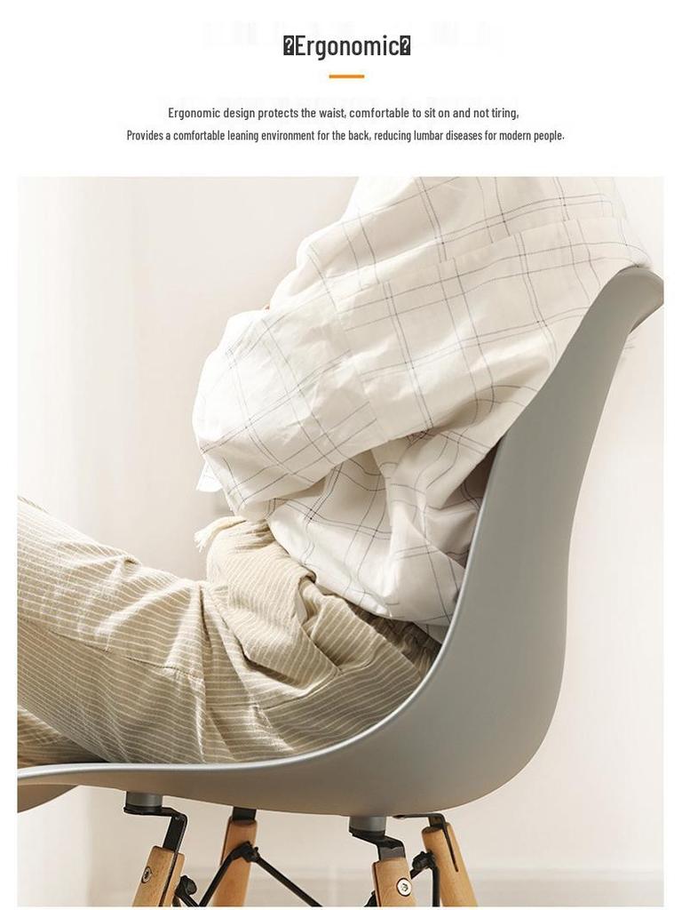 Nordic Modern Dining & Office Chair with Plastic Backrest - Simplistic Design for Home and Work.