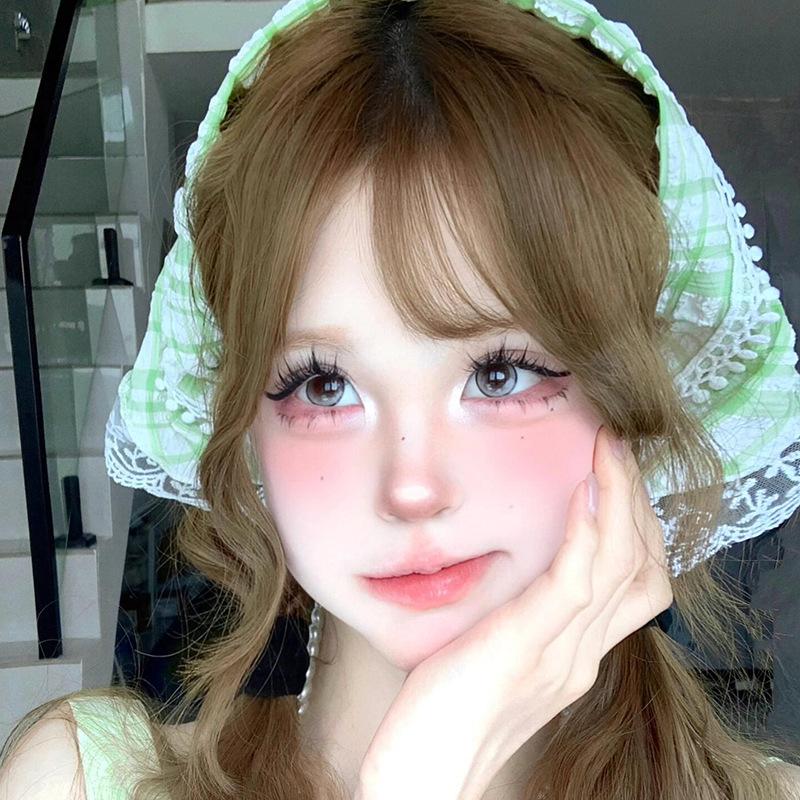 Кружевной клетчатый платок-бандана треугольный платок весенне-летний клетчатый платок для волос в стиле милой девушки пасторальный стиль шелковый платок треугольный платок