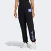 Adidas Alphabet Print Elastic Waist Tapered Knit Sweatpants Women Bottoms Black IA6761
