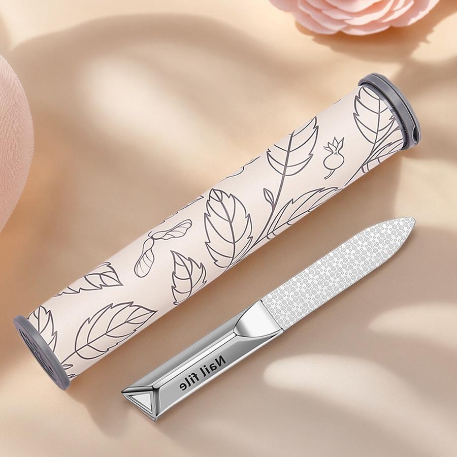 Stainless Steel Double-Sided Nail File with Storage Thickened and Hardened Both Sides Suitable for Manicure and Foot Care