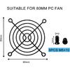 2 PCS 80mm Fan Grill Pc 80mm Fan Bracket Grill (Black)