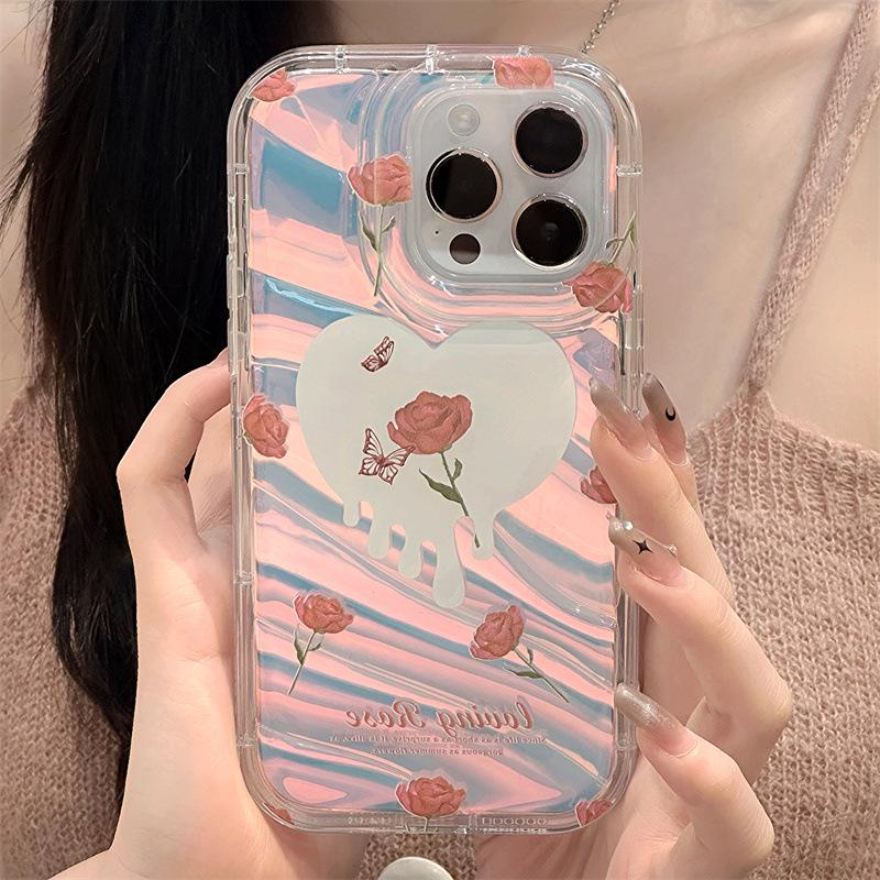 Zhitai 16Pro iPhone 15 Case for Women - Compatible with iPhone 12, 13, 14, 11 - Glare Film & Phantom Shell