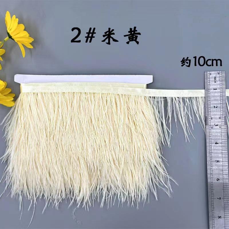 8-10 Ostrich Feather Cloth Edge Colorful Ostrich Hair Dress Performance Accessories Diy Decorative Material Feather Cloth Edge