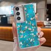 Vintage Flower Print Case For Samsung S26 S25 Ultra S24 Plus S23 S22 S21 FE A54 A55 A16 A36 A56 A17 A37 A57 5G Plating Lens Clear Soft Cover