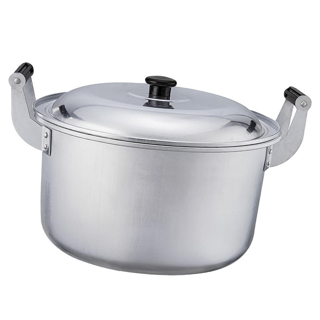 Aluminiowy garnek do gotowania z pokrywką i uchwytem, pogrubiony, o wysokiej wydajności wymiany ciepła, aluminiowy garnek kuchenny do gotowania