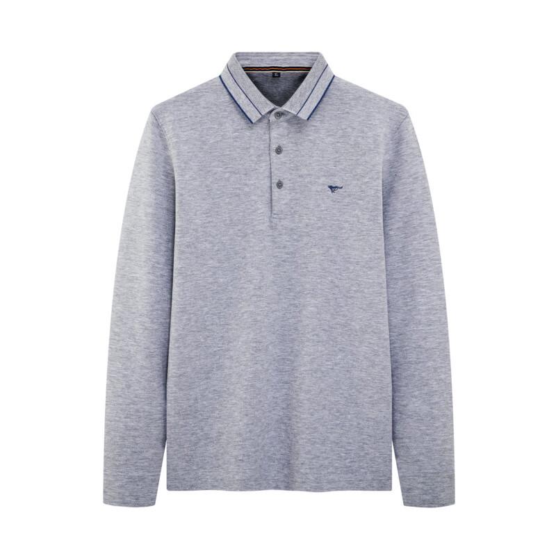 Septwolves Men's Solid Long Sleeve Polo Shirt