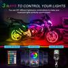 Motorcycle LED Underglow Kit, ICICAR 12 Pcs APP Control RGB 16 Million Color Dual Remote Music Mode IP68 Waterproof Led Lights, Motorcycle Lights