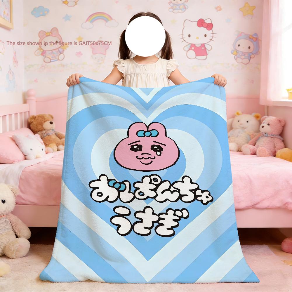 Blanket For Soft Cartoon O-Opanchu Throw Blanket for Picnic U-Usagi Bed Sofa Home Bedroom Cute Cozy Warm Bunny Comfortable