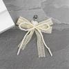 Detachable Shoe Jewelry Shoelaces Charm with Intricate Lace Butterfly Bowknot and Synthetic Pearls Embellishment