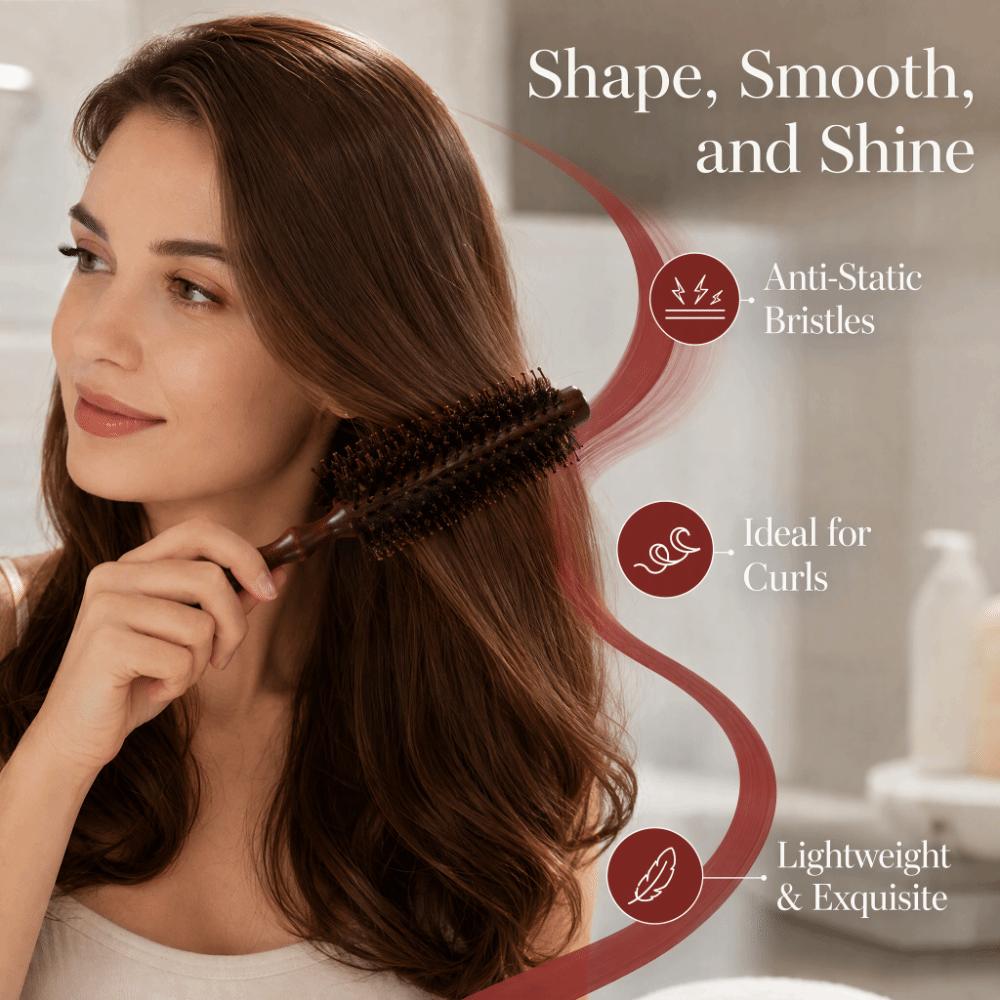 Anti-Static Styling Roller Brush Portable Design Volumizing Brush Round Hair Brush  For Thin Hair
