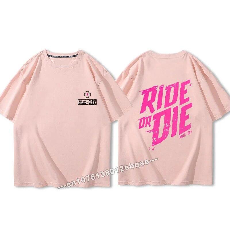 Ride Or Die Letter Print Bavlněné tričko Móda Značka Krátký rukáv Topy Unisex Ženy Léto 2023 Nová cool trička Volné Unisex oblečení