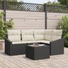 VidaXL 4-Piece Garden Sofa Set with Cushions Poly Rattan Brown 3346707