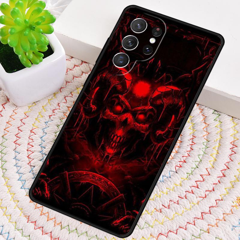 Satanic Scary Skull soft Phone Case For Samsung Galaxy note 10 pro S26 S25 S24 S23 S22 Ultra Plus S21 FE S20 Shockproof Cover