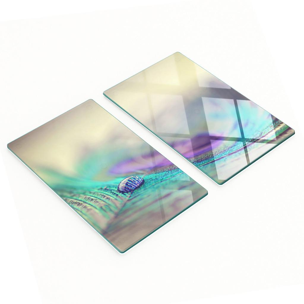 Tempered Multifunctional Decorative Glass Boards Drop Feather 2X30X52 Cm