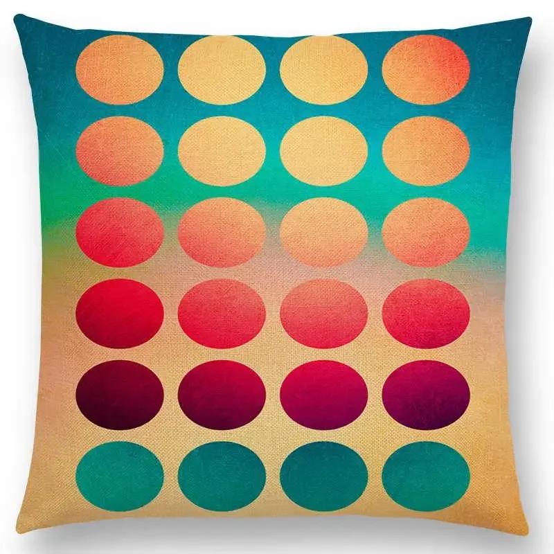 New Abstract Colourful Geometric Pattern Sweet Watercolor Dream Square Round Triangles Gorgeous Cushion Cover Throw Pillow Case
