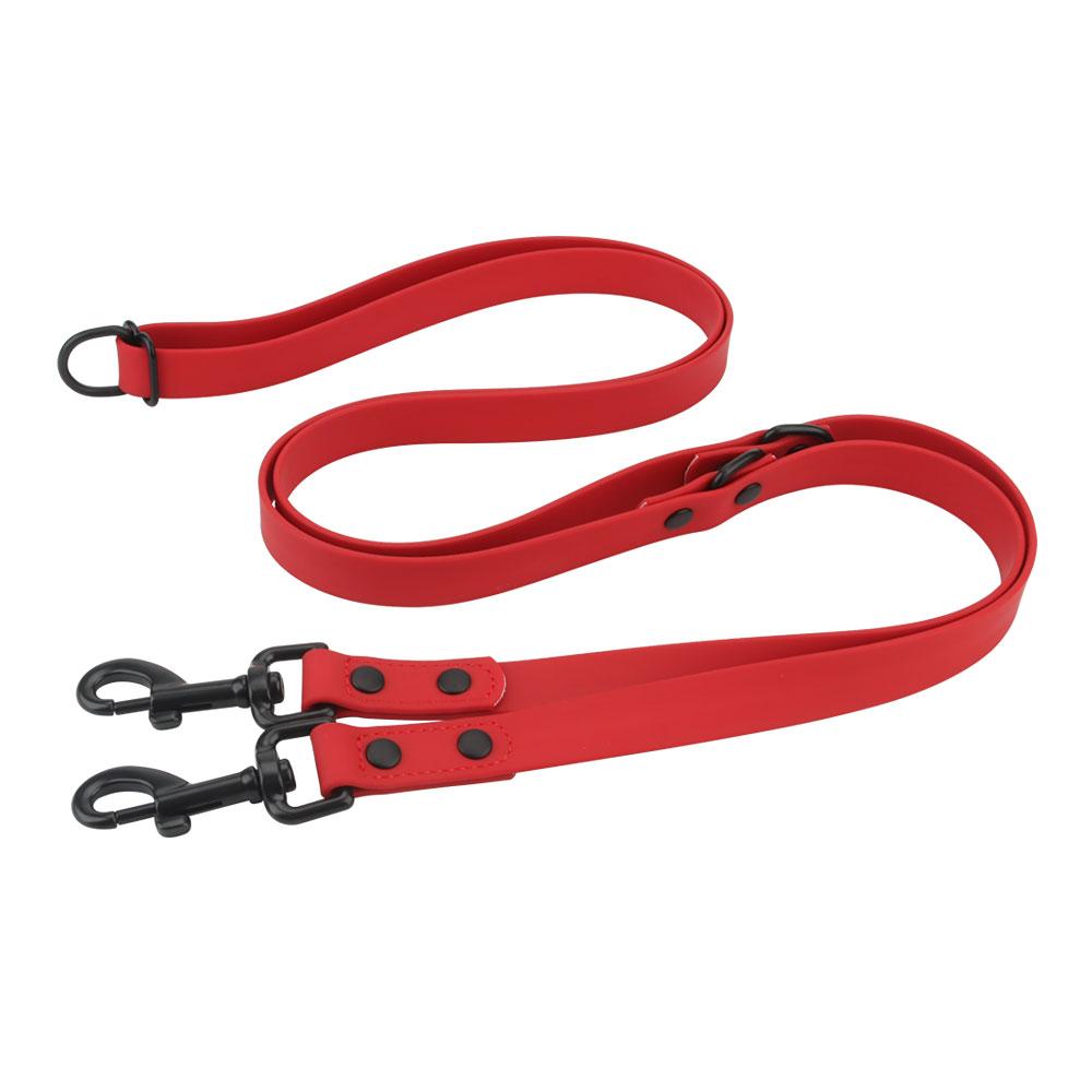 PVC Waterproof Dog Leash Double-headed Pet Leashes Outdoor Walk Training Soft 2 Heads Traction Rope Cross-body