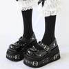Fashion Women's Muffin Thick-soled Mary Jane Shoes, Large-sized Round-toe Fashionable Height-increasing Shoes with Riveted Decoration