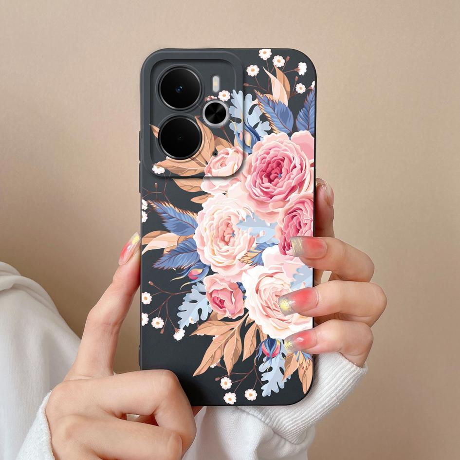 Pouzdro pro Oppo Realme Narzo 10 30 60 P3 C75x A5 Pro 14 14T 14X Luxusní pouzdra na telefon s květinovým potiskem Vysoce kvalitní nárazuvzdorný silikonový kryt pro Oppo