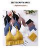 Women's French Wirefree Push-Up Bra Set - Thin, Sexy Triangle Cup Sports Underwear with Beautiful Back Design, Two-Piece.