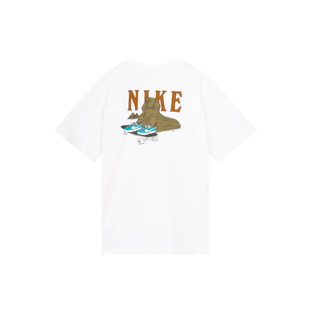 Nike T Shirts Men's White Crew Neck Moderate Straight Fit DD8914-100