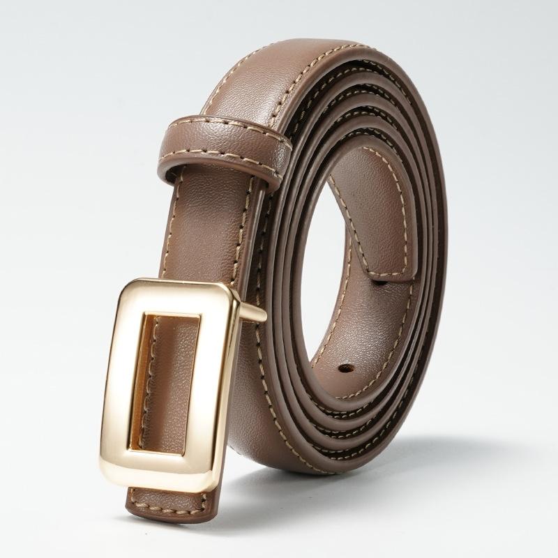 Women's Belt New Trousers Dress Decoration for Women Smooth Buckle Fashionable Skirt Belt for Women Versatile Thin Belt for Women