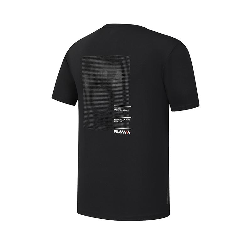Fila Fitness Fashion Minimalist Classic Sports Training Versatile Comfortable Short Sleeve T-Shirt Men Tops Deep-Black A11M611101FBK