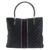 GG Shelly Line Tote Bag 162160 Black Suede Unisex Used
