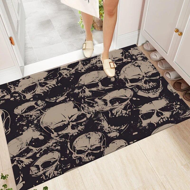 Skull Art Rugs and Carpets for Home Living Room BedRoom Decoration Area Rug Doormat Kitchen Bathroom Non-slip Mat Cartoon Rugs