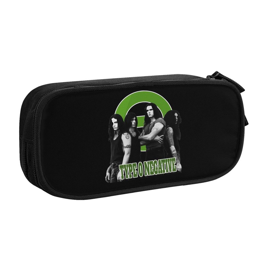 Type O Negative Gothic Metal Band Kawaii Pencil Case Girl Boy Large Capacity Pencil Box Students Stationery