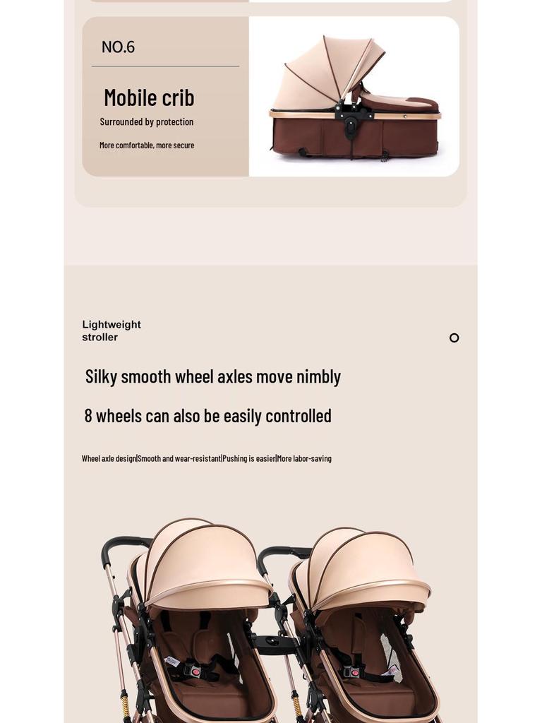 Detachable Twin Dragon & Phoenix Lightweight Folding Stroller for Newborns and Infants