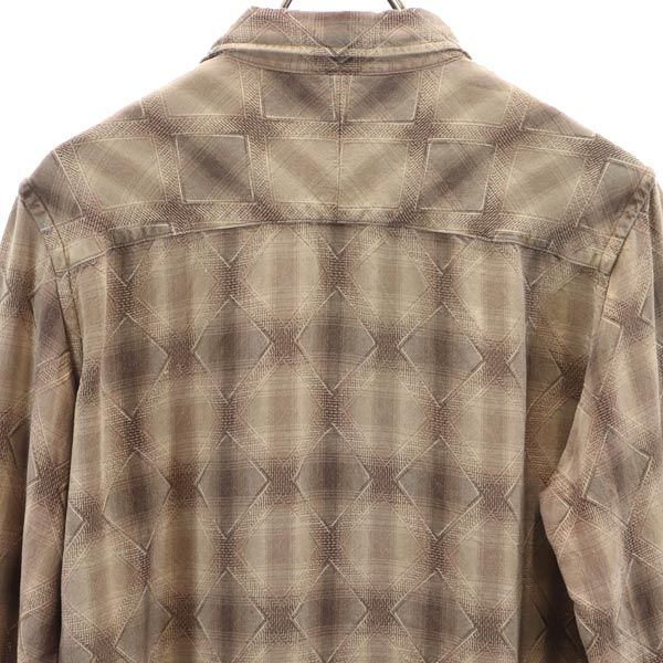 SHAREEF check Long sleeve shirt 2 Beige made in Japan Men's Used