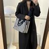 Fashionable Large Capacity Canvas Crossbody Tote Bag For Women Trendy Street Style