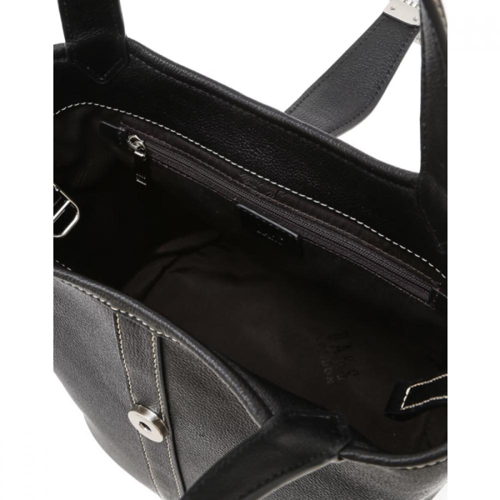 DakS Black Leather Check Decoration Tote Bag S Dcba6e154bk