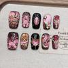 Gradient Cat Eye Purple Sailor Moon Fake Nail Tips - Medium Length Pointed Manicure, Pure Handmade Wearable Nails