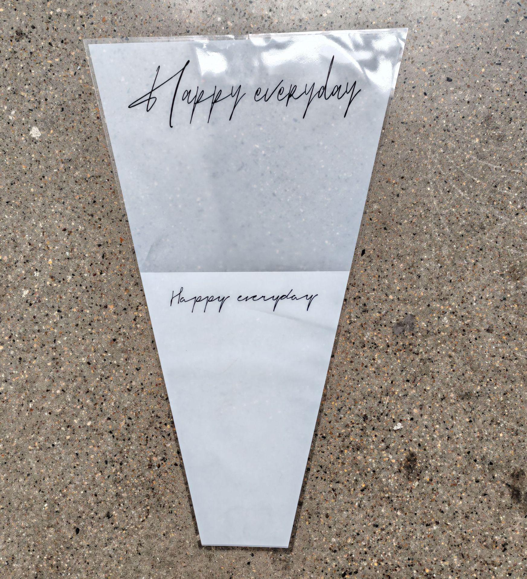 

Прозрачный цветочный упаковочный пакет в китайском стиле - водонепроницаемая крафт-бумага Cellophane Happy Everyday - White; 20 Pieces