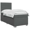 Box Spring Bed with Mattress Dark Grey 80 X 200 Cm Fabric