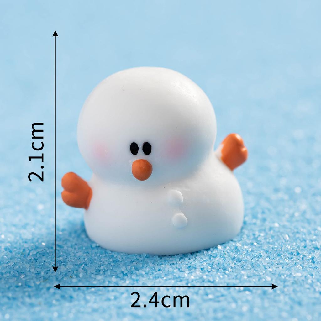 Miniature Decoration Exquisite Snowman Resin Figure Christmas Micro Landscape Cute Snowman Ornament For Desktops Indoor Outdoor
