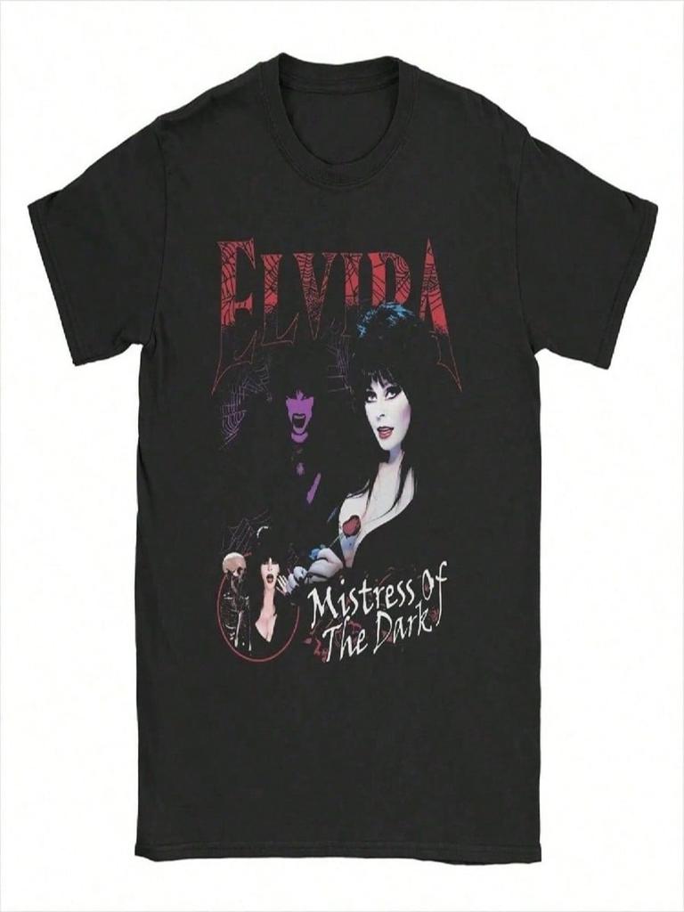 Neuheit Mistress Of The Dark Horror Elviras T-Shirt Für Männer Frauen 100% Baumwolle T-Shirts Film Komödie T-Shirt Klassische Kleidung