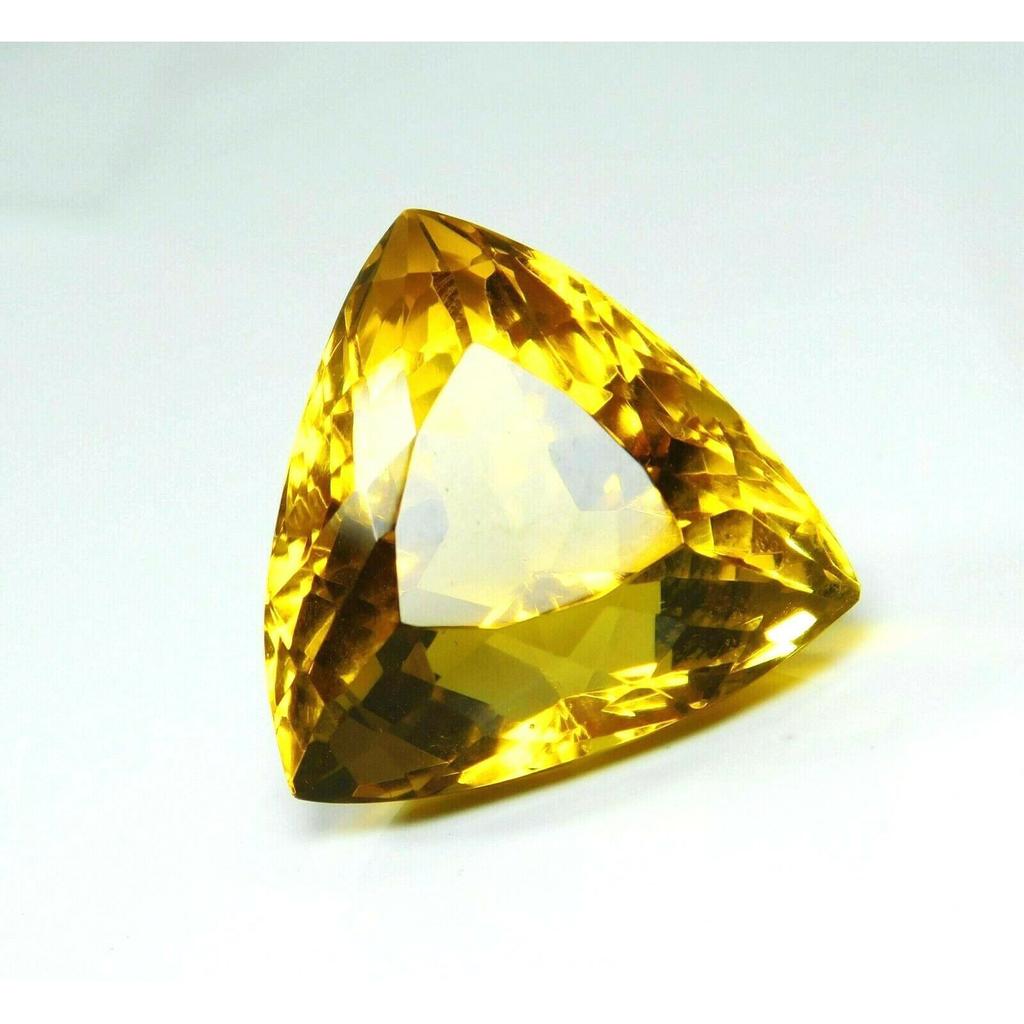 Trillion Cut Yellow Sapphire 11.22 Ct Natural Brazilian Loose Gemstone