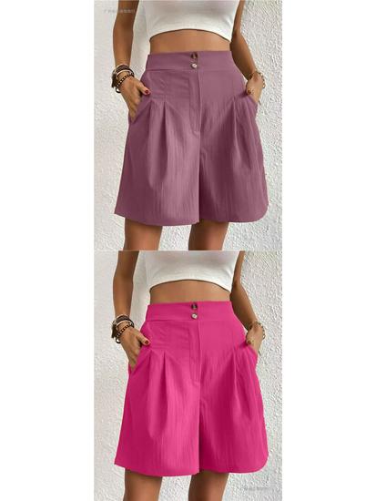2026TK Summer Women's High-Waisted Loose Wide-Leg Shorts