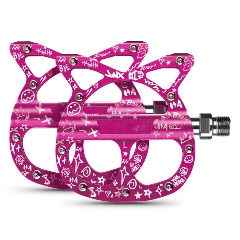 Aluminiumlegering Mountainbike Pedaler Kattformade Cykelpedaler 3 Tätningslager Halkfria Cykelpedaler Lätta att Installera