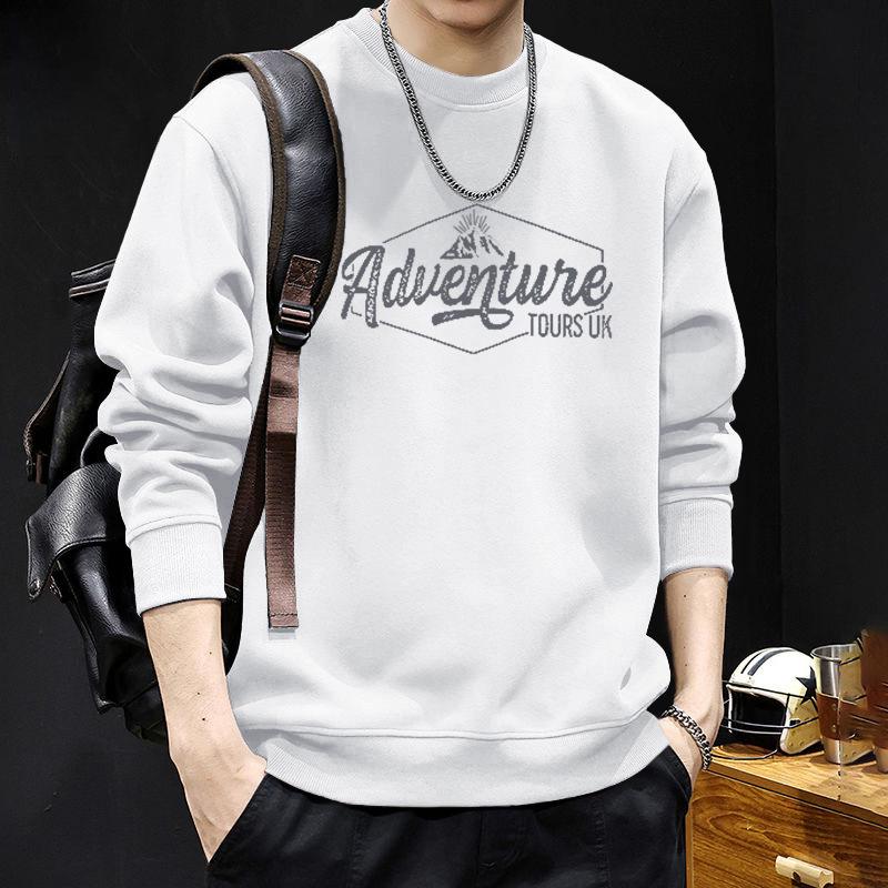 Men's Japanese-Style Letter Print Long Sleeve Hoodie - Spring/Autumn Fashion