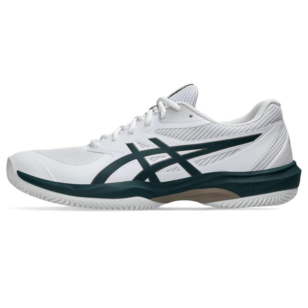 Asics GAME FF Tennis Size 100 Size 2E CLAY/OC Shoes, 1041A490, Men's, (White/Saxon Green), 25.0 Cm,