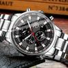 2pcs/set, 1pc Fashion Men's Luxury Business Quartz Watch & 1pc Men's Bracelet with , Men's Gifts