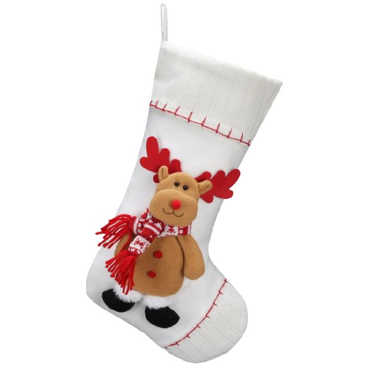 Christmas Stocking for Fireplaces Decoration Stylish Hanging Gifts Bag Santa/Snowman/Elk/Penguins Party Supplies