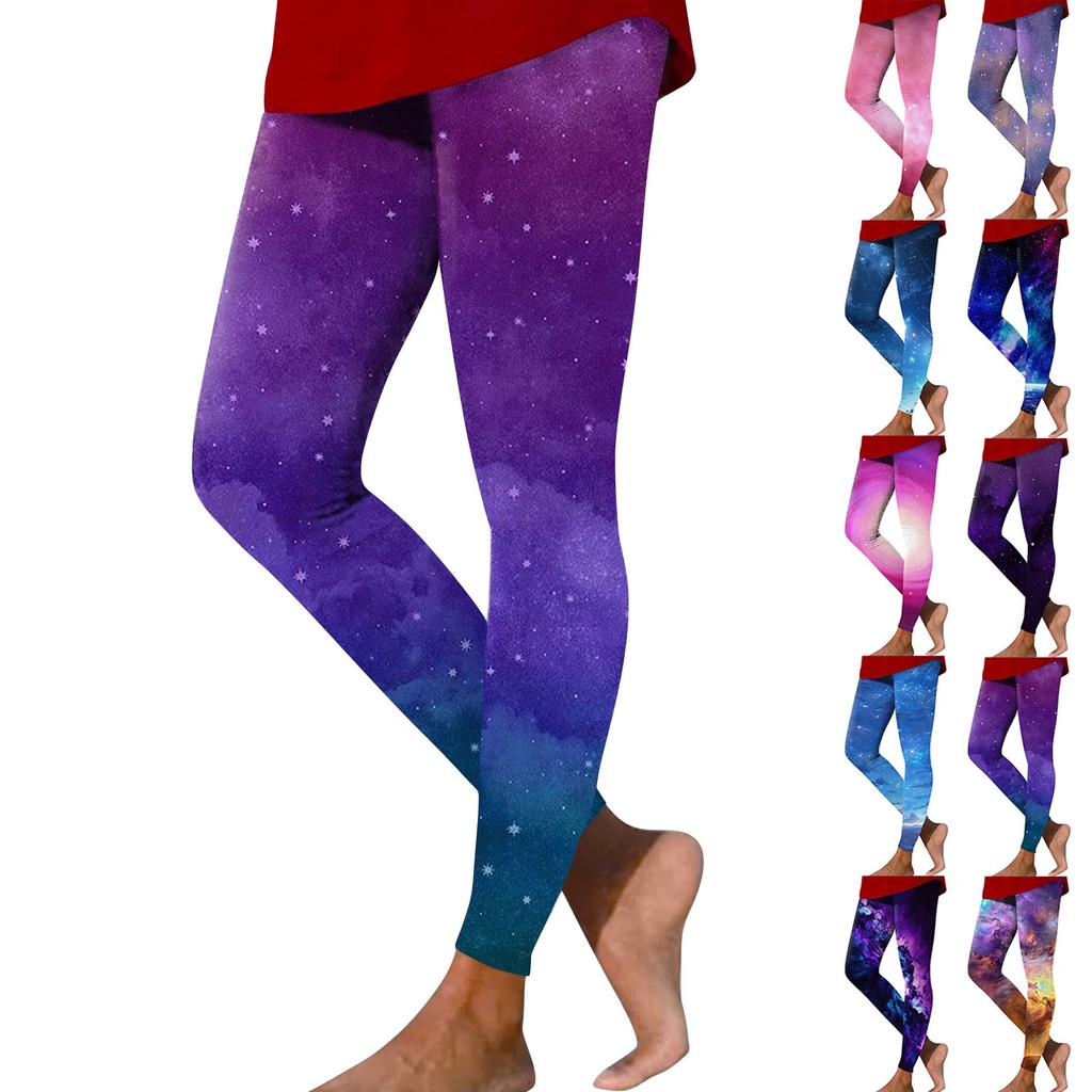 Women's Fashionable Printed Elastic Waist Slim Fit Elastic Yoga Casual Pants