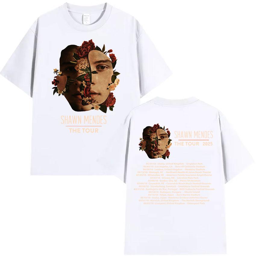 2025 Summer Shawn Mendes The Tour Print Men's Women O-Neck Fashion Cotton Short Sleeve T-Shirts 100% Pure Cotton Printed T-shirt