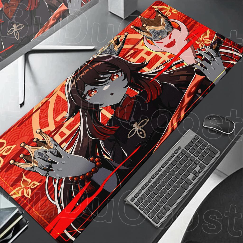 30x60cm Anime Gaming Mousepad HD Print Computer Speed Gamer Cabinet Deskmat 30x80cm Genshin Impact Hu Tao Kawaii Laptop Mice Mat